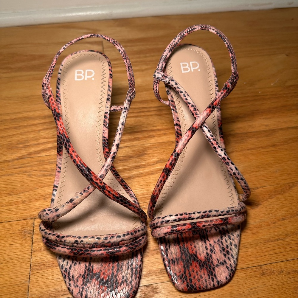 BP Women's Multicolor Snakeskin Heels